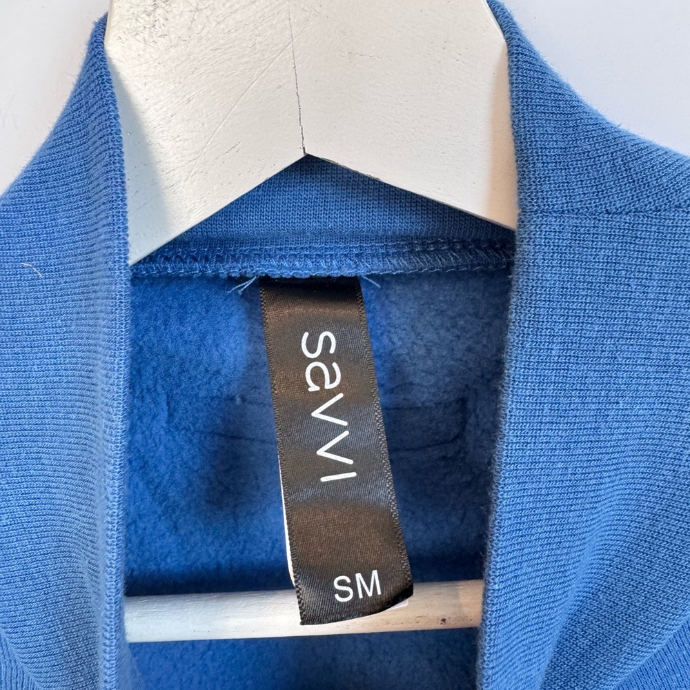 Savvi Tara Crop Sweatshirt in Cobalt Blue Size Small - Picture 6 of 7